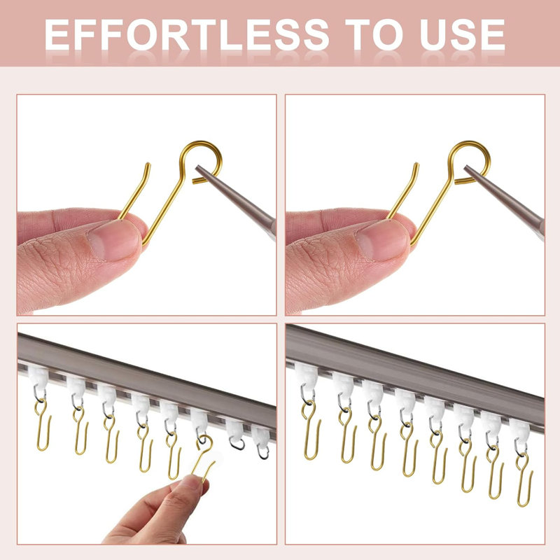 60-pack Gold Curtain Track S Hooks