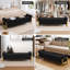 Banc de rangement en velours pour chambre à coucher, pieds dorés-1685327942