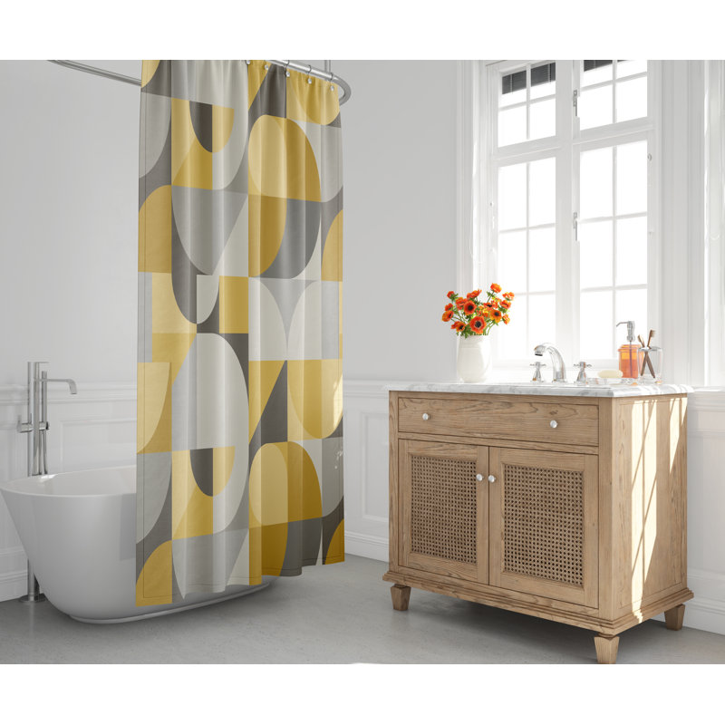 Stanley Mid-Centiury Shower Curtain, Yellow
