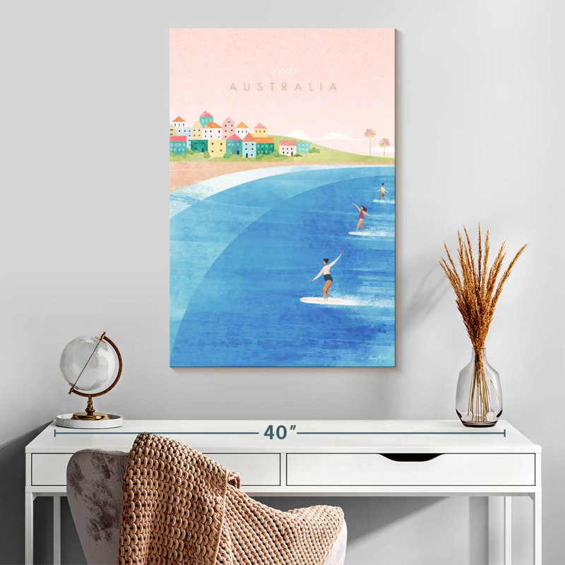 Affiche de voyage rétro Aime, Australie, H 30 po x l 20 po