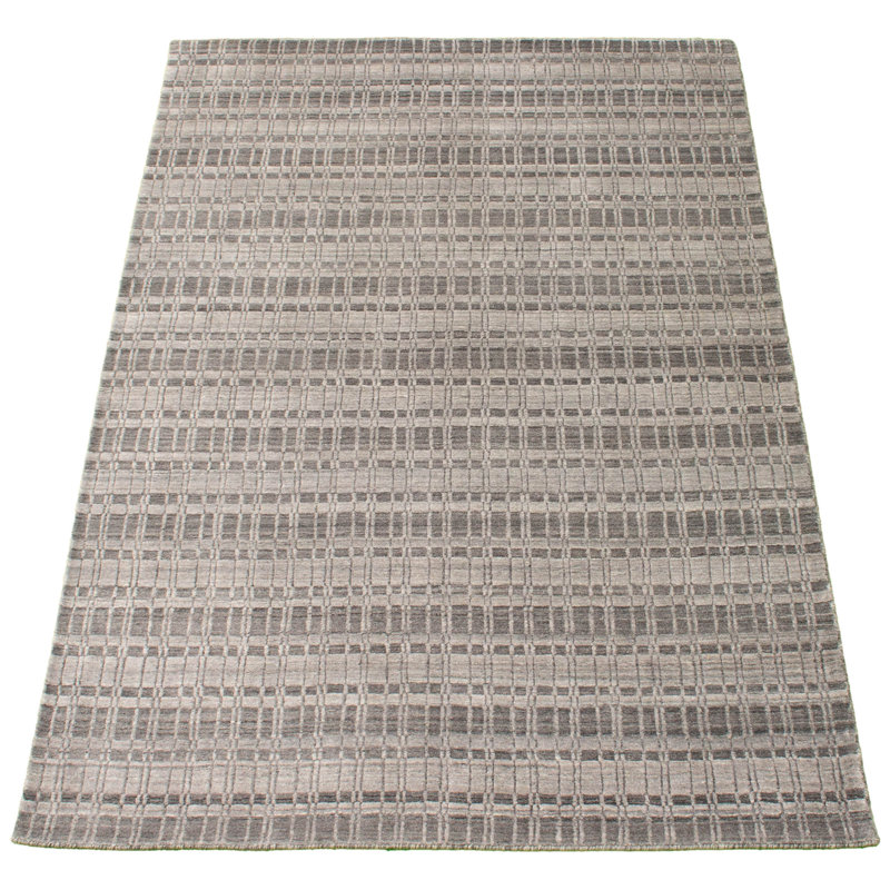 Tapis unique en laine noué à la main gris nouvel âge 5 pi 1 po x 7 pi 10 po Helwart