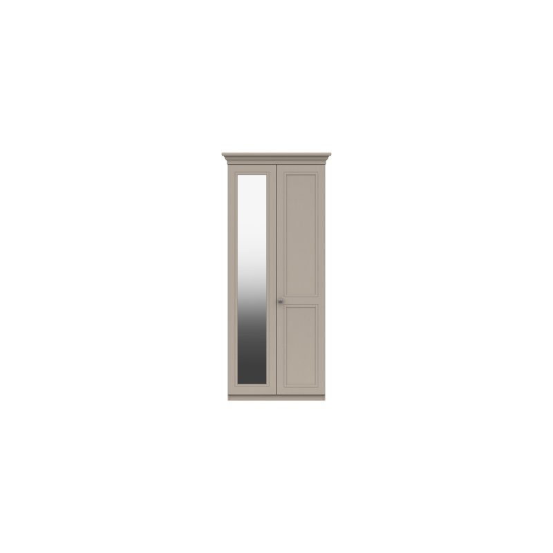 Wisbech 2 Door Manufactured Wood Wardrobe, Grey