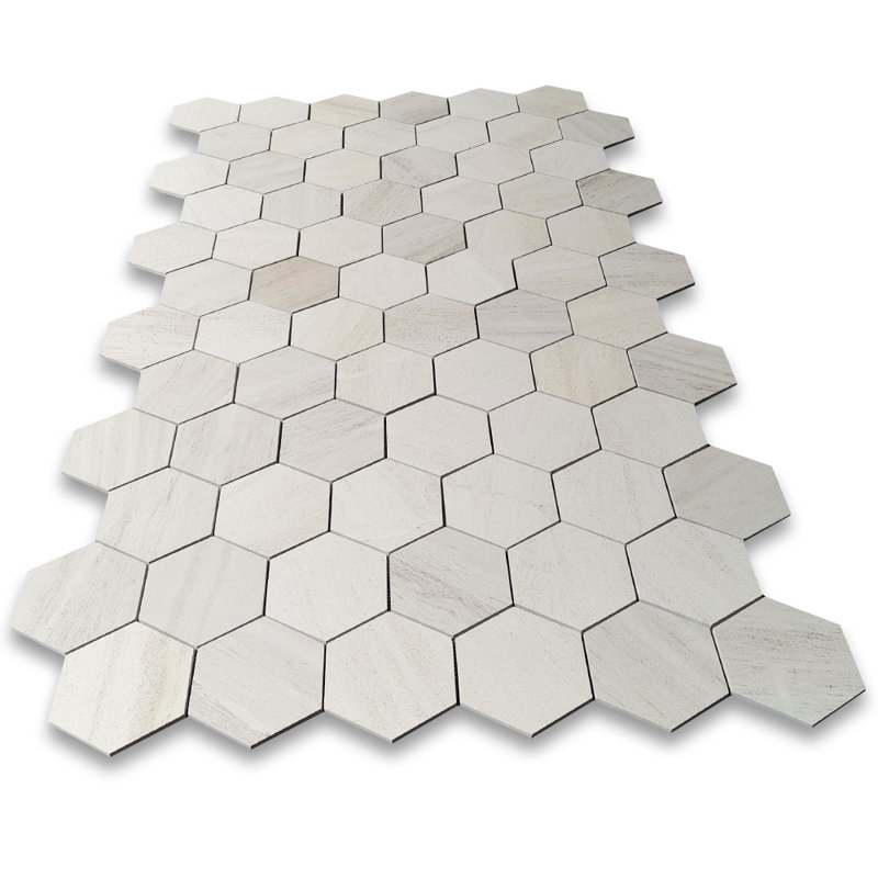 Carreau de mosaïque en marbre nid d'abeille 9 po x 15 po Moleanos