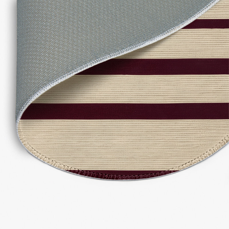 HorizontalStripes Beige Indoor and Outdoor Area Rug, Round 5'