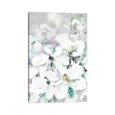 White Orchids 1 Piece Wrapped Canvas Painting