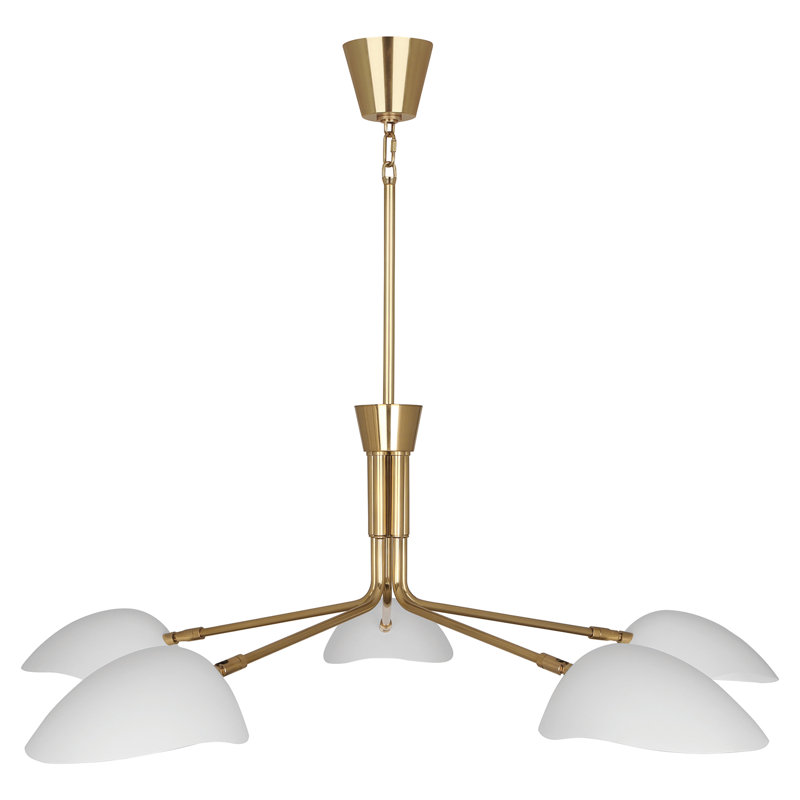 Racer 5 - Light Chandelier, Modern Brass, Matte Black