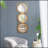 3 Mirror Piece Wall Mirror In Gold Rectangular Frame, Home Wall Decor For Bedroom Living Room, 40"X14"