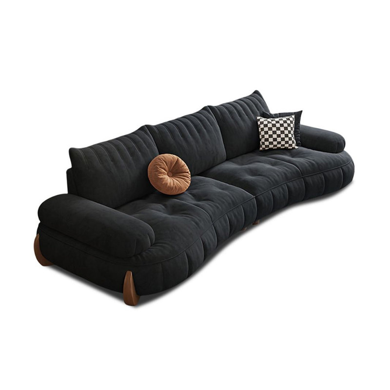 Coussin de canapé modulaire noir 100% polyester, 4, H 28,35 po x l 110,24 po x P 43,7 po, Noir