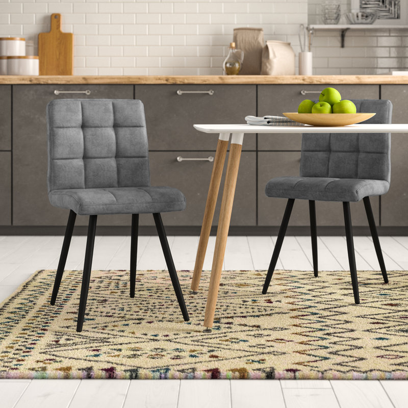 Leann Tufted Velvet Upholstered Back Side Chair, Grey Velvet