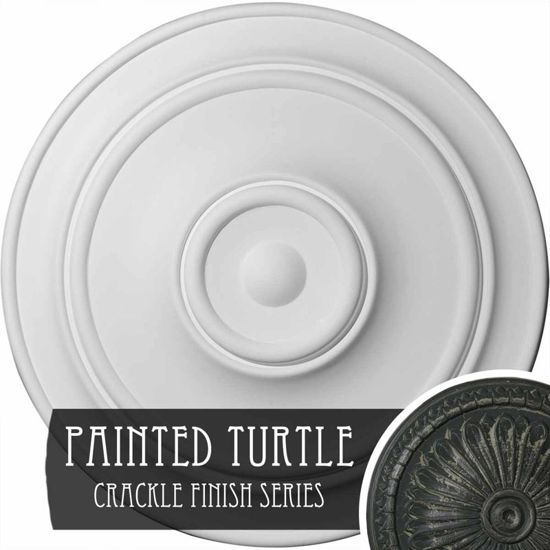 Classic 40.25'' H x 40.25'' W x 3.125'' D Urethane Ceiling Medallion, Painted Turtle Crackle