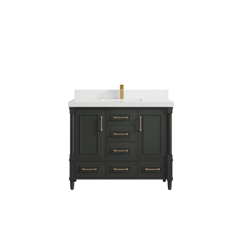 Aberdeen 42'' Single Bathroom Vanity with Top, White