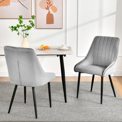 48cm H Tufted Velvet Upholstered Side Chair