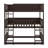 Triple Wood Bunk Bed, With Ladders, Guardrails Detachable Bunk Bed-399701411