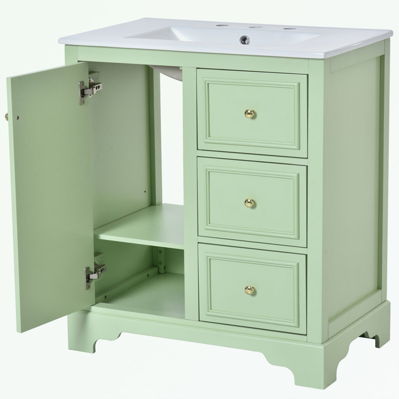 Rangement pour salle de bain Zytaevius, Vert
