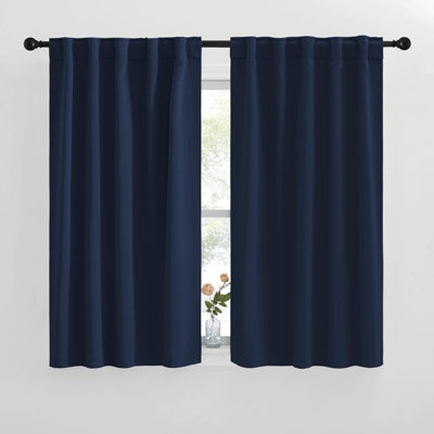 Blackout Curtains for Living Room, Thermal Insulated Solid Window Panels, Room Darkening Drapes for Bedroom/Kitchen, 2 Pieces