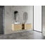 Meuble-lavabo mural 72 po avec lavabo d'art en céramique et 1 tablette de rangement, 4 portes à fermeture en douceur, contreplaqué