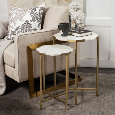Quickep Marble Top Nesting Tables