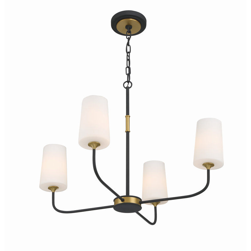 Lustre classique à 4 lumières Manolo, H 96,5 po x l 29 po x P 29 po