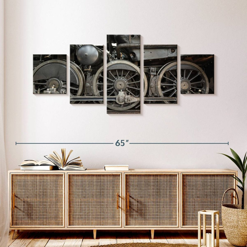 Rail Wheels, 24" H x 55" W