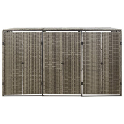 6.79 ft. W x 2.63 ft. D Poly Rattan Traditional Garbage Shed
