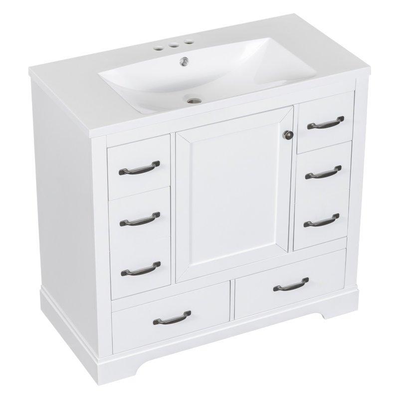 36-Inch Bathroom Vanity, White