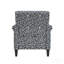 Chaise d'appoint à motif de vigne bouclée noire avec pieds en bois massif brun foncé-129381071