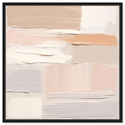 Art abstrait sur toile neutre de rosé crème par III 