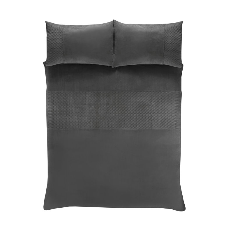 Microfiber Solid Colour Bedspread, Silver