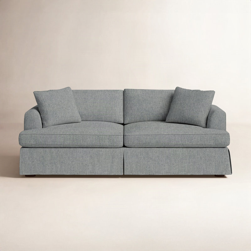 Lucia 92.5'' Slipcovered Sofa, Macc Gray Textured Linen