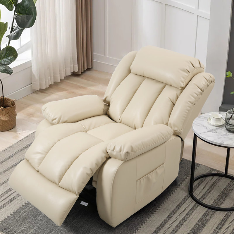 Breathable Leather Dual Motor Assist Power Lift Recliner Chair With Heating And Massage, Lay Flat Power Recliner For The Elderly