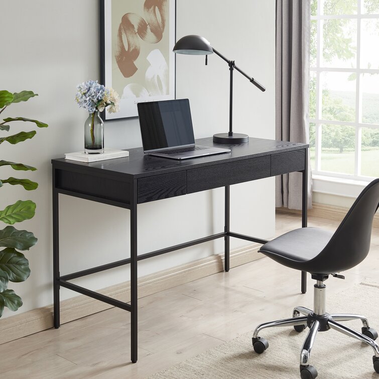 Extra Large Rectangular Writing Desk Latitude Run Color: Black