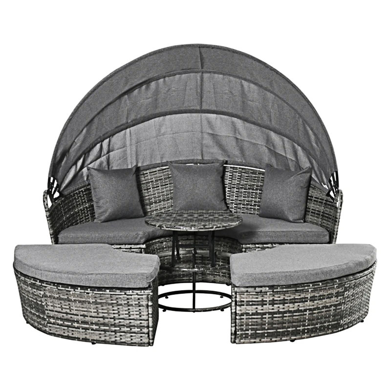 Ensemble de mobilier d'extérieur convertible 4 pièces, Gray
