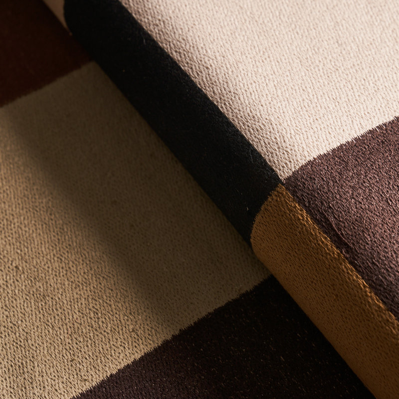 Schumacher x David Kaihoi Embroidered Tile Fabric, Strong Neutral