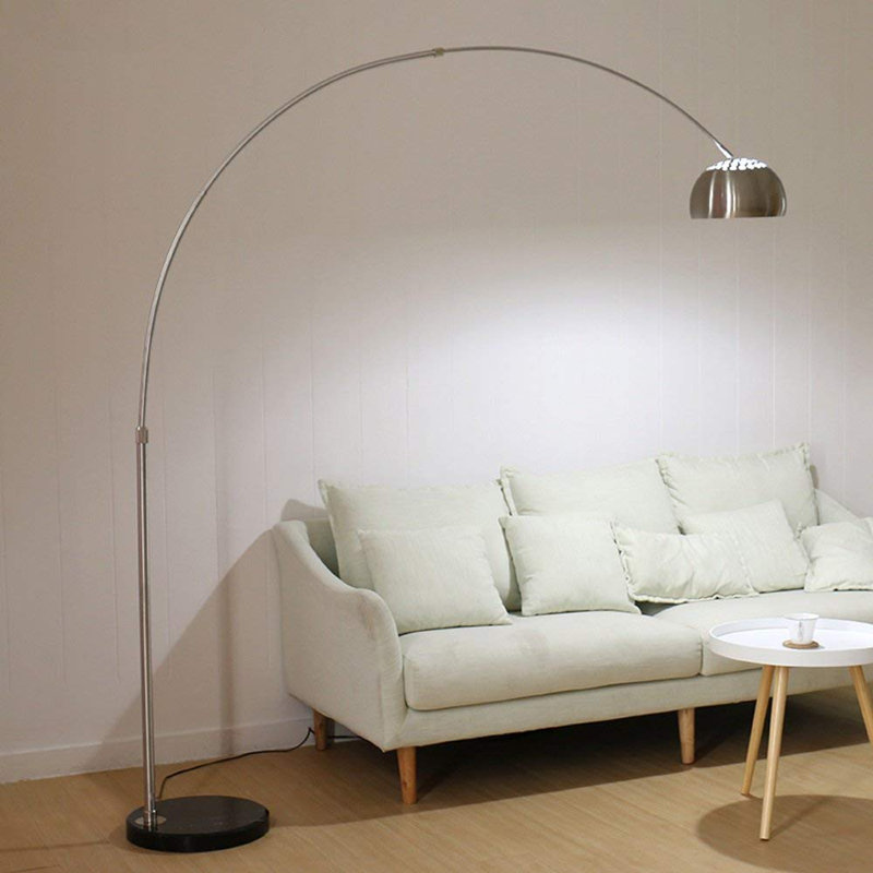 Lampe sur pied en arche 80" Annia, Acier brossé
