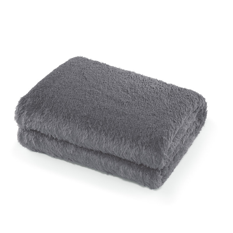 Couverture pour lit double très long CBCHome Cozy Chenille Sherpa, Double, Gris givré