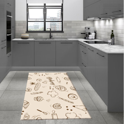 Tapis brun / crème en jute tissé à la machine Ranieri