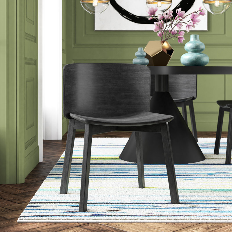 Buddy Dining Chair, Black on Oak