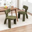 Chaises de salle à manger rembourrées en chenille vert moderne avec siège rembourré-819381082