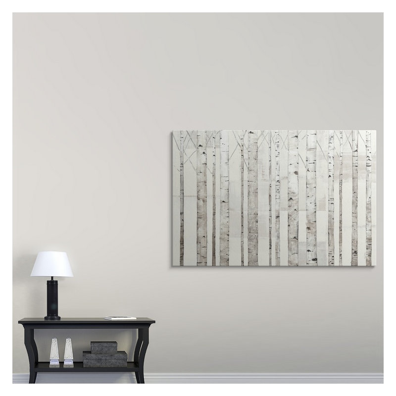 «Birch Trees on White», impression de Sanna, H 20 po x l 30 po x 1,5 po, Toile