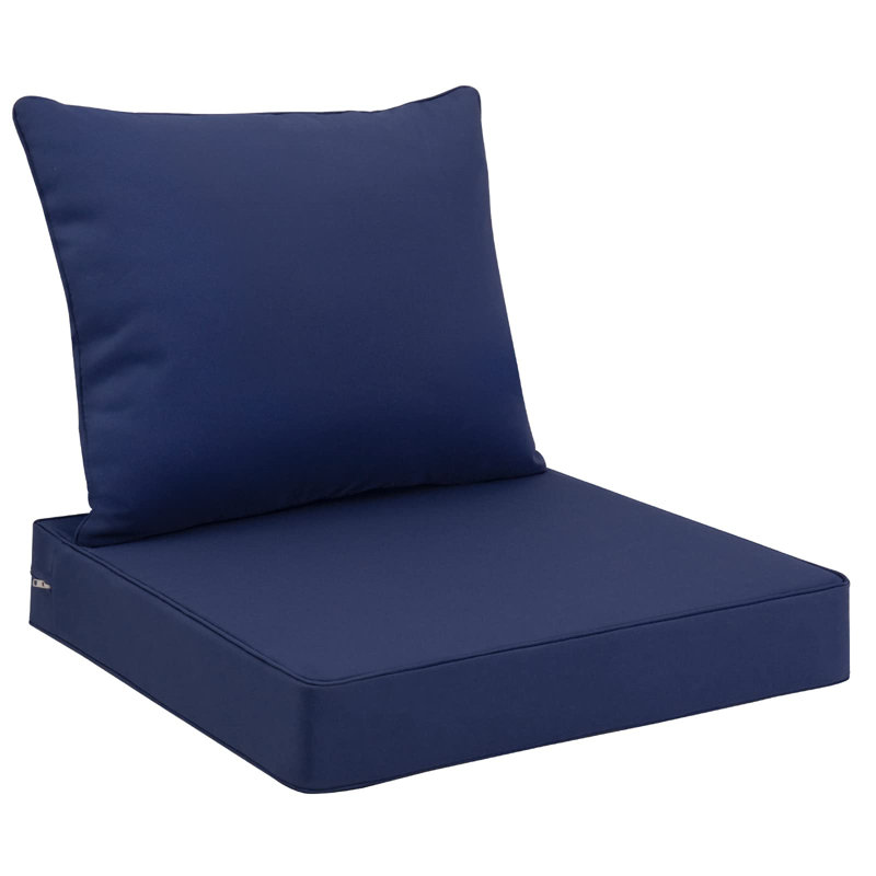 Navy Blue Waterproof Outdoor Chair Cushion Set