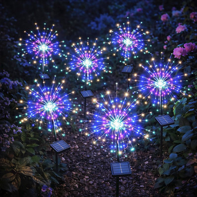 8 Modes Solar Firework Lights Outdoor Waterproof 120LED Garden Landscape Light for Holiday Decor