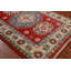 Tapis rouge en laine fait à la main Kazak 3 x 4