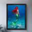 Reproduction d'art encadrée noire rétro "The Mermaid Under the Sea"-1674403655