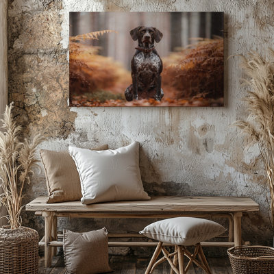 German Shorthaired Pointer Hunting Dog Animal Decor Canvas Wall Art Print For Living Room, Bedroom, Office, Hallway, Entryway, Gallery Wall And Modern Home Decor