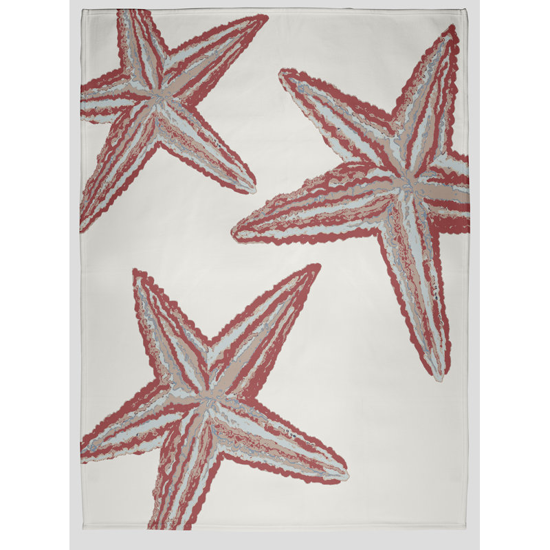 Starfish Constellation Summer Throw Blanket, 60" W x 80" L, Ligonberry Red