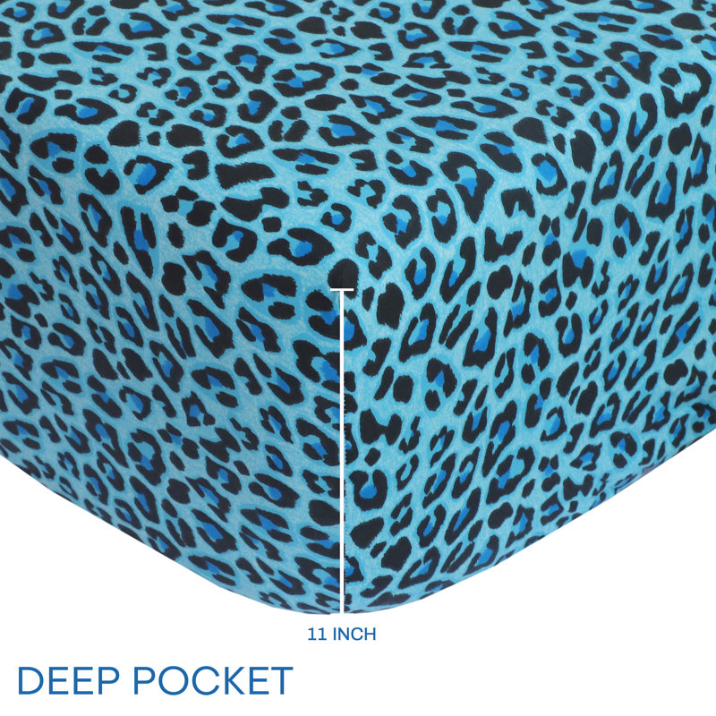 Ensemble de draps 100% coton 144 fils, Simple TG, Aqua