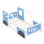 Lit plateforme en bois avec roulettes-425367758