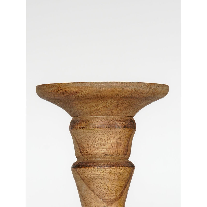 12'' H Wood Tabletop Pillar, Wallnut