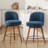 26" Swivel Upholstered Counter Stool With Solid Wood Frame And Mid Back-1177441167