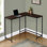 Bureau d'ordinateur, bureau personnel, coin, L 58 po, forme en L, travail, ordinateur portable, stratifié brun, métal noir, contemporain, moderne